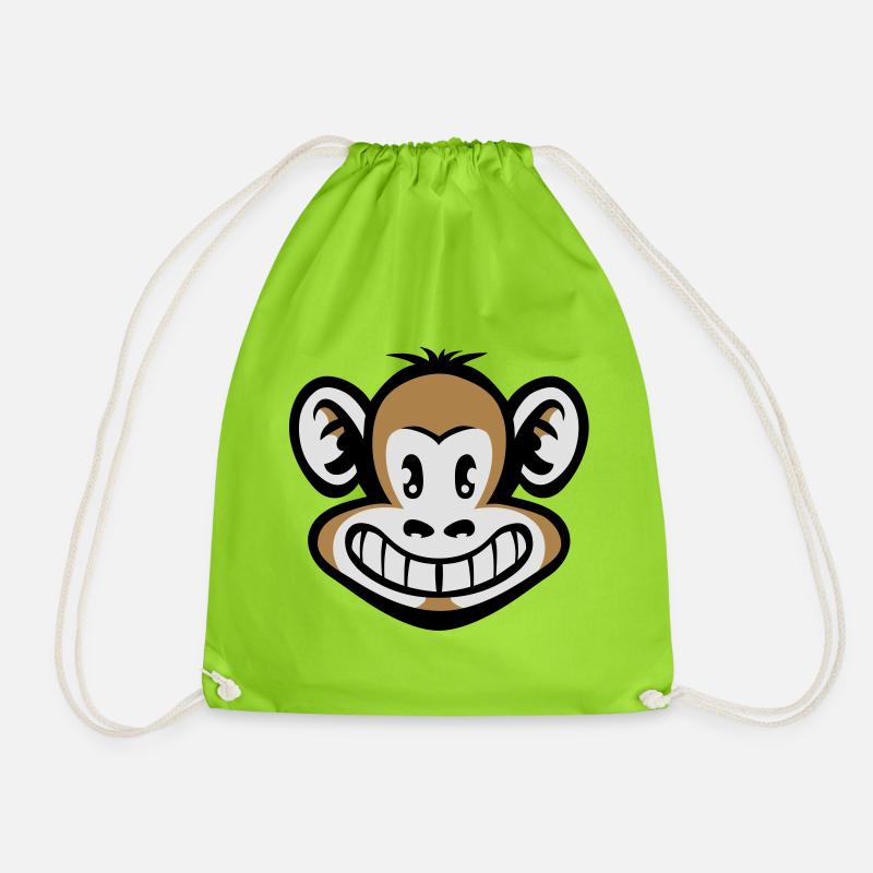 Cartoon monkey flex - Drawstring Bag - neon green