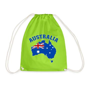 Australia Australien Flagge - Turnbeutel - Neongrün - Vorne