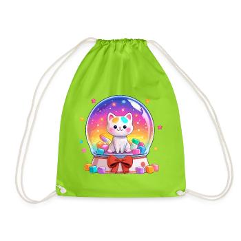 Boule à neige des chats arc-en-ciel - Sac de sport léger - vert néon - Devant