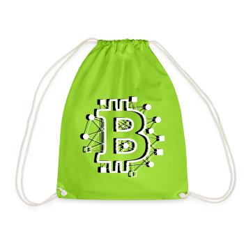 Bitcoin Platine Circuit Tech Krypto - Turnbeutel - Neongrün - Vorne
