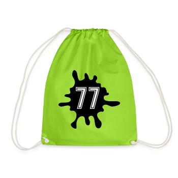 Blobs 77 Number - Drawstring Bag - neon green - Front