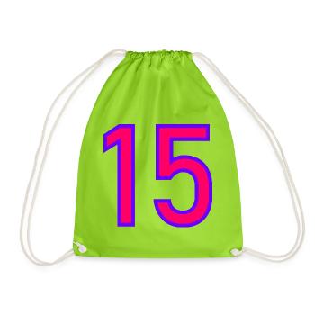 15. 15 ANS. 15e ANNIVERSAIRE. ANNIVERSAIRE 15 ANS. - Sac de sport léger - vert néon - Devant