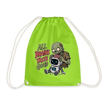 KI Zombie Halloween - Turnbeutel - Neongrün - Vorne