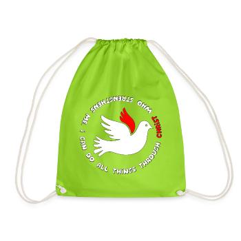 Dove with bible verse - Turnbeutel - Neongrün - Vorne