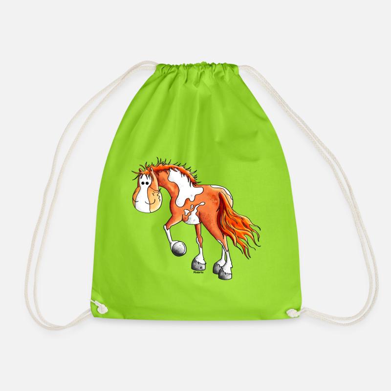 Pinto - Western Horse - Drawstring Bag - neon green