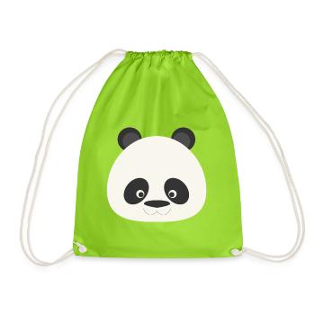 Panda - Drawstring Bag - neon green - Front