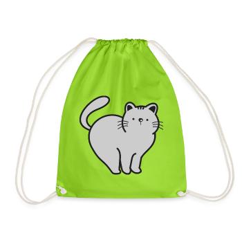 Katze Katzen - Turnbeutel - Neongrün - Vorne