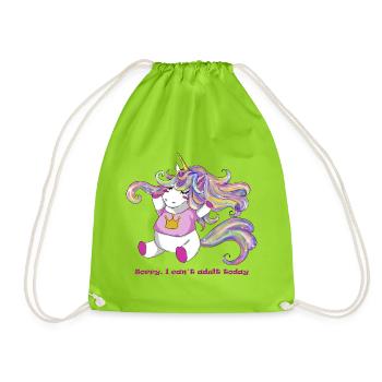 Einhorn - Turnbeutel - Neongrün - Vorne