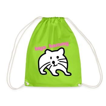 hiya hammy - Drawstring Bag - neon green - Front