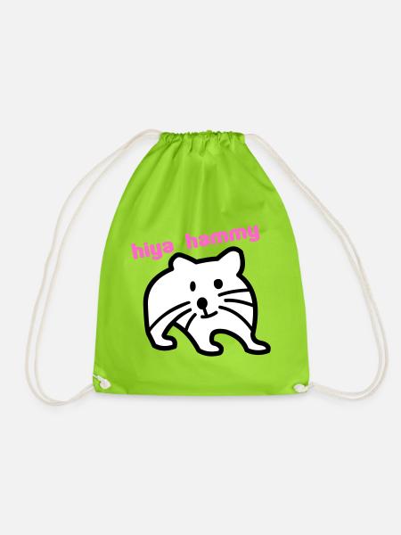 hiya hammy - Drawstring Bag - neon green