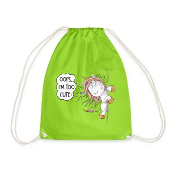 Trop mignon Rainbow Unicorn Fantasy - Sac de sport léger - vert néon - Devant