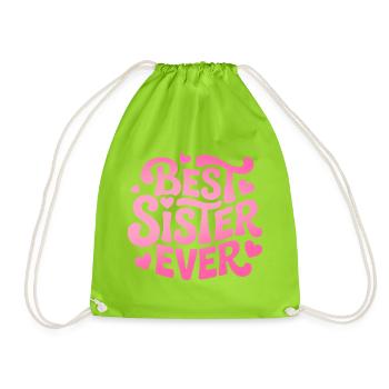 Meilleure sœur de tous les temps Schwester - Sac de sport léger - vert néon - Devant