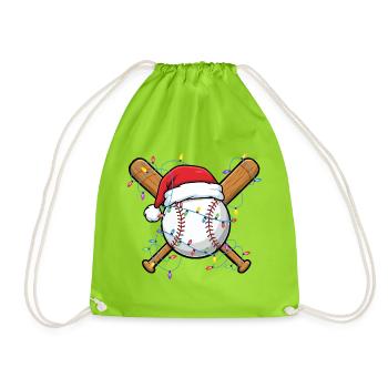 Baseball Santa Hat Noël Festif de Cheer Baseball - Sac de sport léger - vert néon - Devant