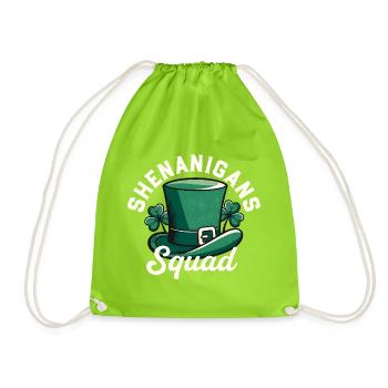 Shenanigans Squad Leprechaun Hat - Drawstring Bag - neon green - Front