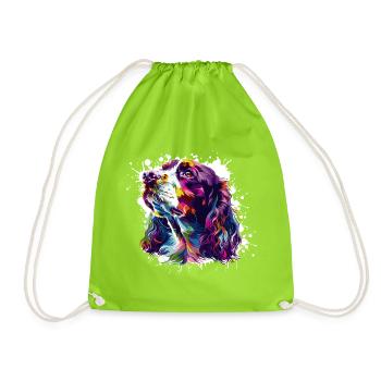 Hund Hundeporträt - Turnbeutel - Neongrün - Vorne