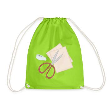 Studio de papier motif de ciseaux créatifs - Sac de sport léger - vert néon - Devant