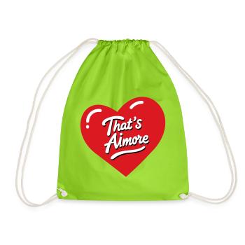 "That's AiMore" pun shirt with her - Drawstring Bag - neon green - Front
