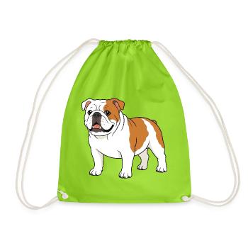 Cartoon-Bulldoggen-Druck auf Kleidung - Turnbeutel - Neongrün - Vorne
