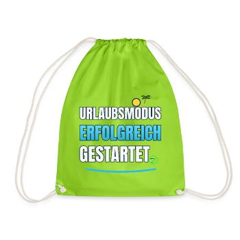 Urlaubsmodus Erfolgreich gestartet - Turnbeutel - Neongrün - Vorne