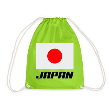 Japan Fahne - Turnbeutel - Neongrün - Vorne