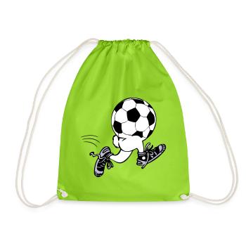 Soccer Men | running football - Drawstring Bag - neon green - Front
