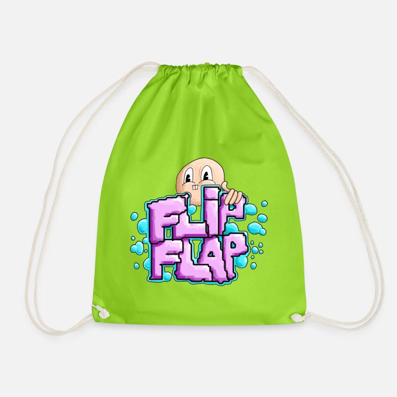 Fun Graffiti Bubble Flip - Drawstring Bag - neon green