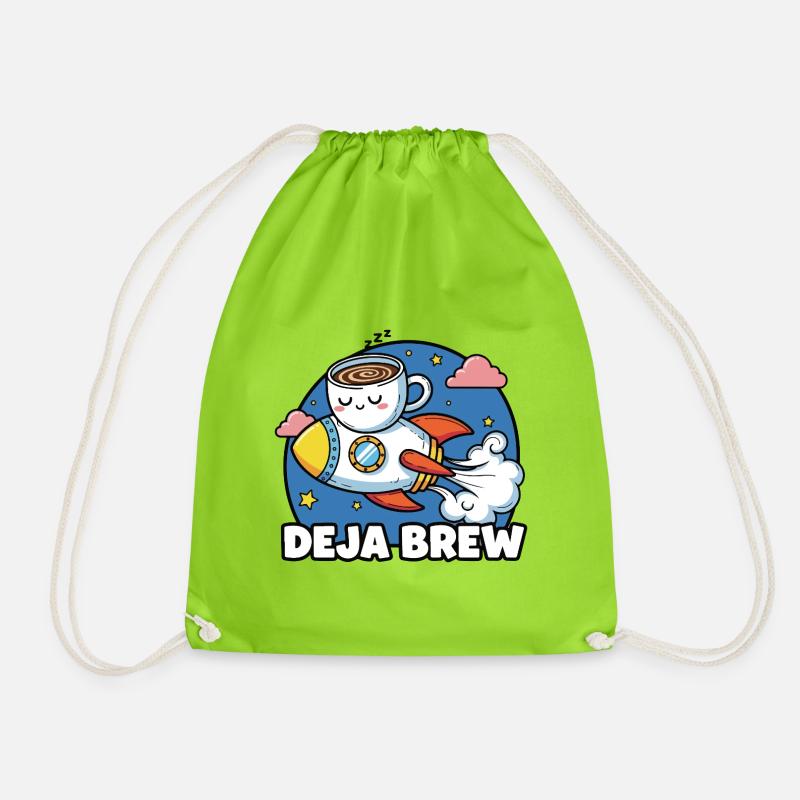 Caffeine Launch - Drawstring Bag - neon green