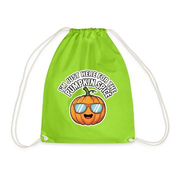 Pumpkin Spice Halloween Oktober Kürbis - Turnbeutel - Neongrün - Vorne