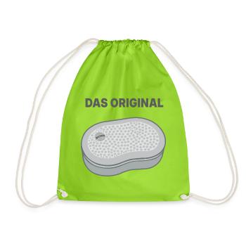 Originale DDR Brotbüchse - Turnbeutel - Neongrün - Vorne