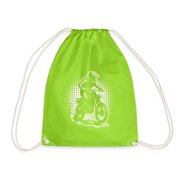 Classic motocross motif - Drawstring Bag - neon green - Front