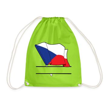 RÉPUBLIQUE TCHÈQUE – Drapeau personnalisé - Sac de sport léger - vert néon - Devant