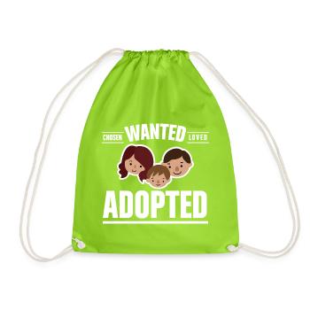 Famille adoptive choisie et aimée - Sac de sport léger - vert néon - Devant