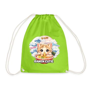 Ramen Kawaii Cats TShirt I Cuisine japonaise - Sac de sport léger - vert néon - Devant