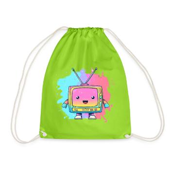 Pastel TV Kawaii Neon - Drawstring Bag - neon green - Front