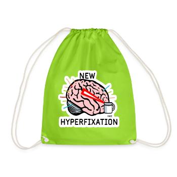 Hyperfix Brain Laser - Drawstring Bag - neon green - Front