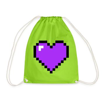 Santé 8-bit du cœur du Pixel - Sac de sport léger - vert néon - Devant