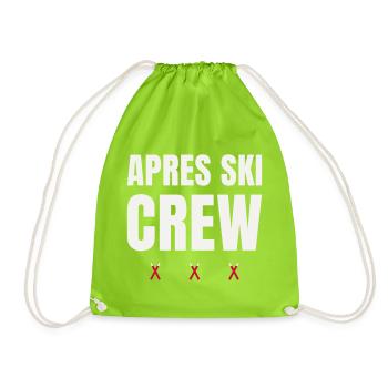 Après Ski Crew Wintersport Ski Gruppe Partnerlook - Turnbeutel - Neongrün - Vorne