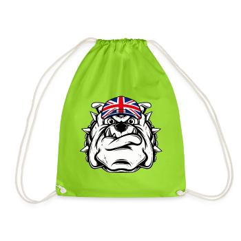 Britische Bulldogge - Turnbeutel - Neongrün - Vorne