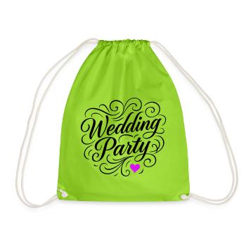 Fête de mariage Fête de mariage - Sac de sport léger - vert néon - Devant