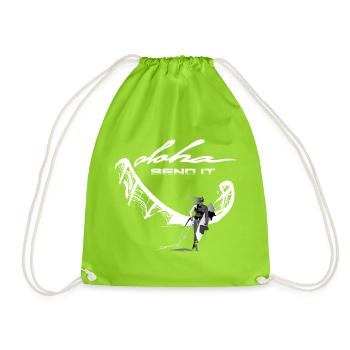 Send it Kitesurferin - Turnbeutel - Neongrün - Vorne