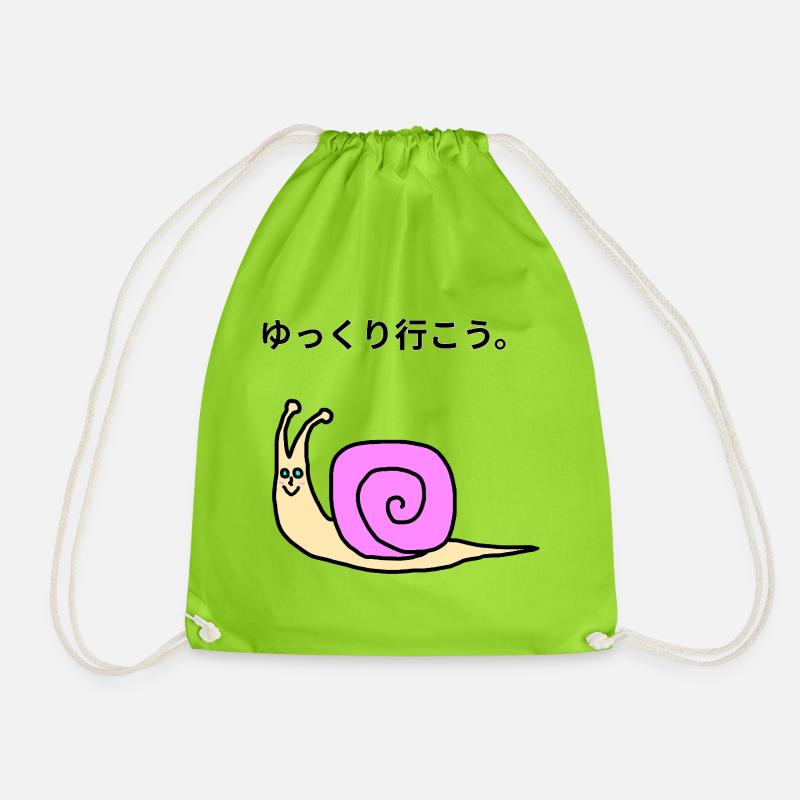 Kawaii-Pinkschnecke - Turnbeutel - Neongrün