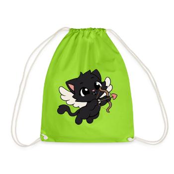 Cats Cupidon Kawaii - Sac de sport léger - vert néon - Devant