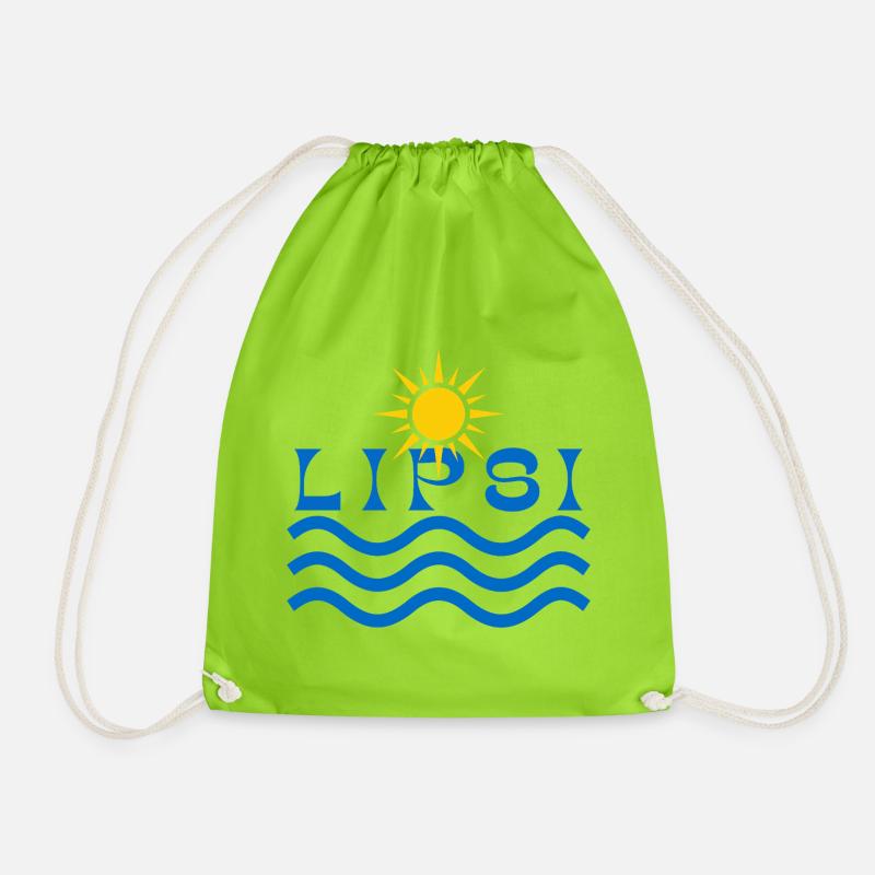Lipsi Sun waves  - Drawstring Bag - neon green