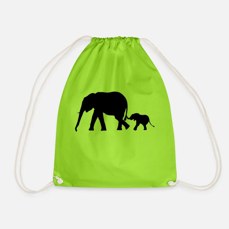 Elefanten - Elefant, elephant - Turnbeutel - Neongrün
