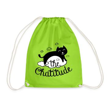 Chatitude, drôle de chat ! humour chat paresseux - Sac de sport léger - vert néon - Devant