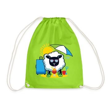 Ewe on Summer Holidays? - Drawstring Bag - neon green - Front