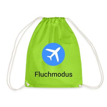 Airplane Mode Swearing Airplane Icon Office Humor Funny - Drawstring Bag - neon green - Front
