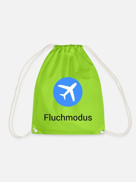 Airplane Mode Swearing Airplane Icon Office Humor Funny - Drawstring Bag - neon green