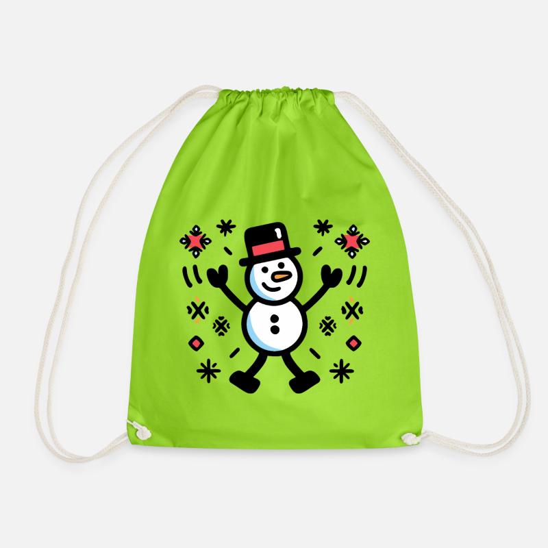 Joyeuse Snowman Comic Winter - Sac de sport léger - vert néon