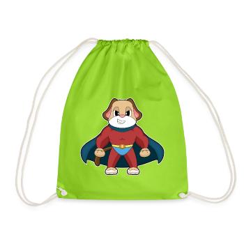 Cape de super-héros chien - Sac de sport léger - vert néon - Devant